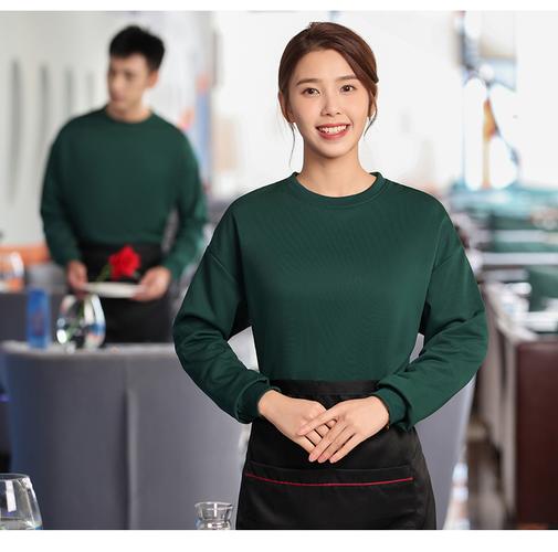 餐飲服務(wù)員秋冬工服新選擇 長袖純棉衛(wèi)衣定制的實用與溫度